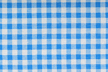 Blue and white checkered, pattern, design, cotton fabric for sewing, texture background