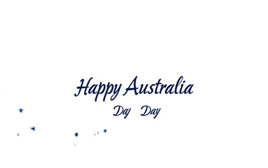A Happy Australia Day banner featuring the Southern Cross constellation with festive colors and patriotic designs isolated on transparent background PNG