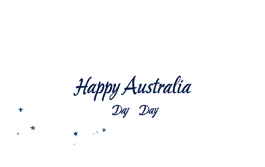 A Happy Australia Day banner featuring the Southern Cross constellation with festive colors and patriotic designs isolated on transparent background PNG