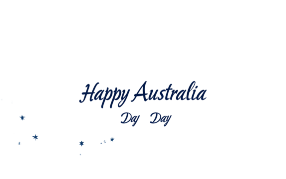 A Happy Australia Day banner featuring the Southern Cross constellation with festive colors and patriotic designs isolated on transparent background PNG