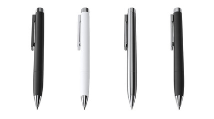 Fototapeta premium Perspective pen mockups showing different angles - isolated on transparent background 
