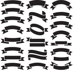 Minimalist Vintage Style Ribbons for Labels, Posters, and Minimalist Graphic Design