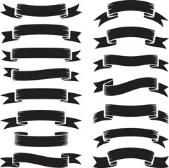 Minimalist Vintage Style Ribbons for Labels, Posters, and Minimalist Graphic Design