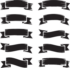 Obraz premium Minimalist Ribbon Banner Set for Branding, Web UI, and Modern Design Projects