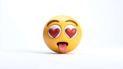 Falling in Love Emoji Isolated on White Background