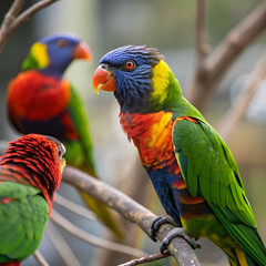 vibrant and colorful parrots a stunning closeup