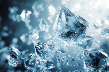 close up of sparkling crystalline structures with sharp edges and reflective surfaces