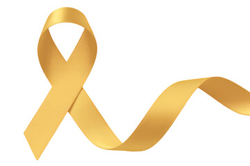 Gold ribbon awareness support symbol hope childhood cancer health care charity solidarity yellow ribbon graphic