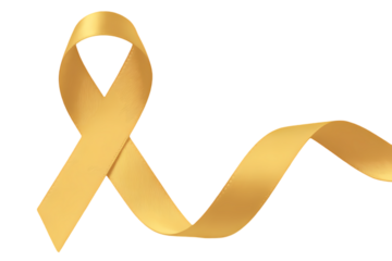 Gold ribbon awareness support symbol hope childhood cancer health care charity solidarity yellow ribbon graphic