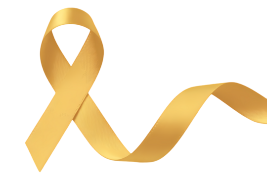 Gold ribbon awareness support symbol hope childhood cancer health care charity solidarity yellow ribbon graphic
