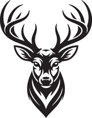 Naklejka premium High Detail Stag Head Vector Illustration for Tattoo, Apparel, and Logo Use
