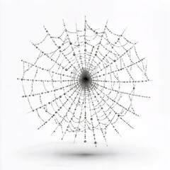 Obraz premium Detailed spiderweb with shiny dewdrops on background