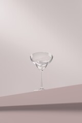 Stylish Martini Glass Illustration on Table for Product or Template.