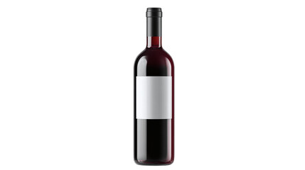 Red wine bottle mockup with clear isolation - isolated on transparent background 