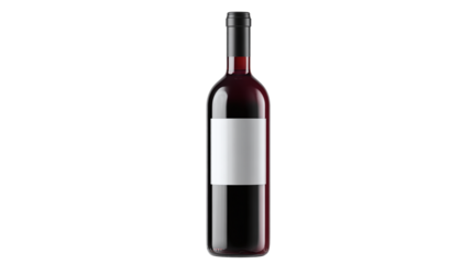 Red wine bottle mockup with clear isolation - isolated on transparent background 