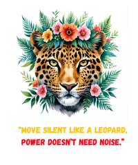 Watercolor Cheetah Portrait with Floral Crown