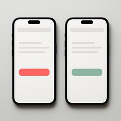 A-B Testing Mobile App Interface for Optimal User Experience et Conversion. UI/UX Design Resource for Product Development and Digital Marketing campaigns.