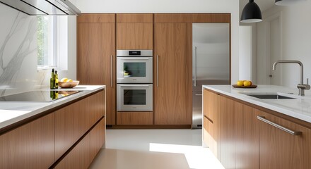 Contemporary White and Wood Kitchen Design