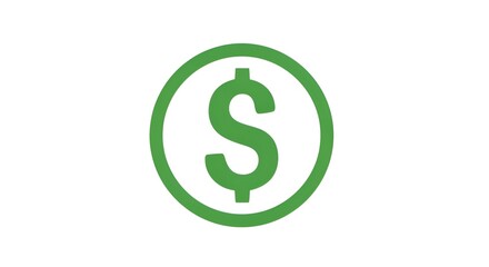 Green dollar sign icon vector illustration for finance money investment business and economy concept