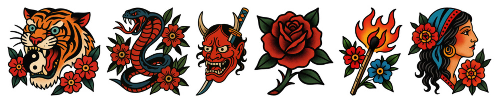 Traditional tattoo art collection