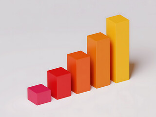 Colorful blocks illustrating upward trend and business growth concept