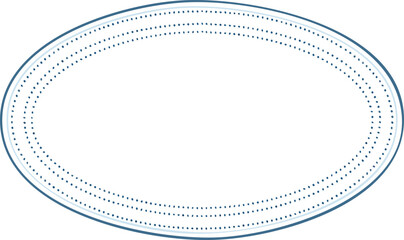 Oval Outline Label with Decorative Dotted Border