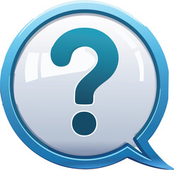 Question Mark Icon Inside Speech Bubble for Inquiry or Help