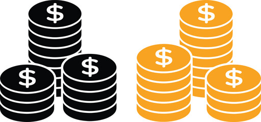 Money coins wealth finance currency cash investment savings income economy dollar earnings profit 100dollars silhouette