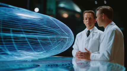 Wind Tunnel Testing of Airship Model with Engineers Analyzing Data