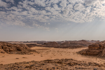 AlUla Art: Wadi Rum landmarks (Saudi Arabia)- sunset