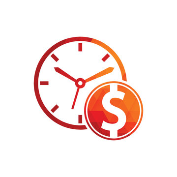 Time dollar logo design template icon.