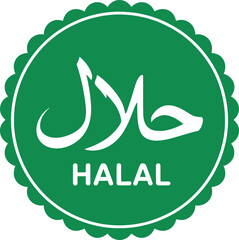 Halal food certificate symbol islamic muslim arabic diet green label product standard quality assurance  100 silhouette