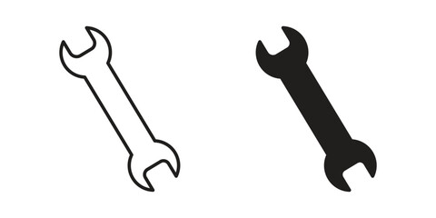 Wrench Icons in Diagonal Position with White Background