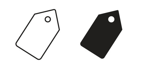 Price Tags in Simple Design Isolated on White Background