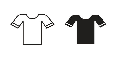 Naklejka premium T-Shirt Icons in Line and Solid Styles Isolated on White Background
