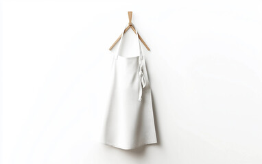 High resolution mockup of a blank apron hanging for customizable design presentation isolated on white background PNG