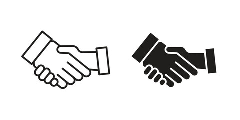 Handshake Icons in Agreement with White Background