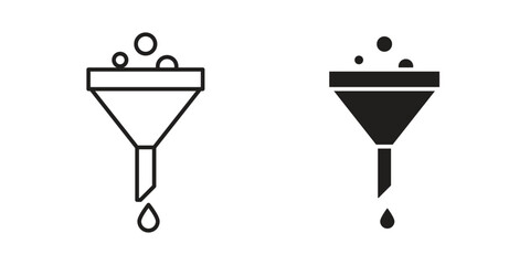 Funnel Icons in Two Styles Isolated on White Background