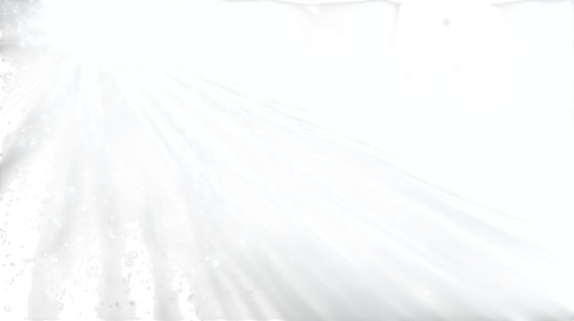 White sparkle flare overlay with soft light rays - isolated on transparent background 