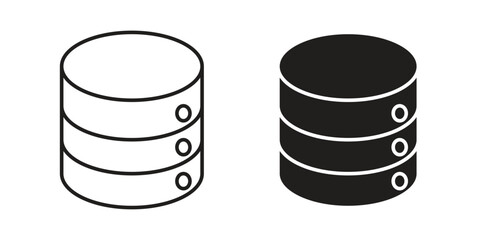 Database Icons in Isometric View with White Background