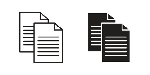 Document Icons in Overlapping Position with White Background