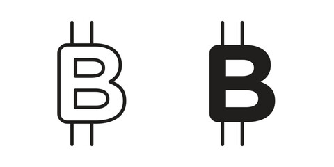 Bitcoin Symbol Variations Isolated on White Background