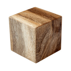 Wooden Cube Natural Wood Block isolated on transparent background