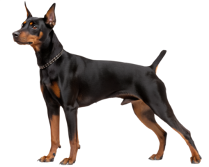 German Pinscher dog on transparent background