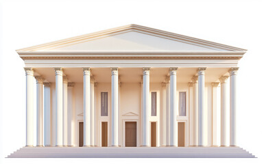 Obraz premium High quality museum mockup featuring elegant columns ideal for educational and promotional presentations isolated on white background PNG