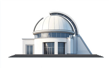Fototapeta premium Observatory building with rotating telescope showcasing modern astronomical architecture and design isolated on white background PNG