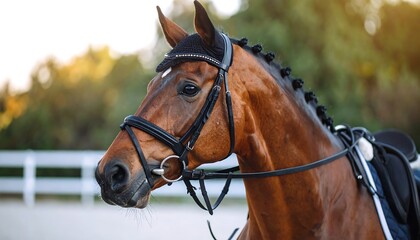 Obraz premium Horse portrait in tack