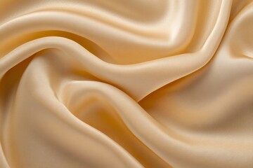 Obraz premium Luxurious beige silk or satin fabric forming gentle curves and folds, creating an elegant backdrop