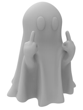 fantasma mostrando el dedo medio