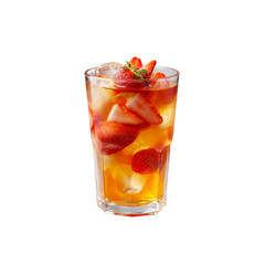 Refreshing Iced Strawberry Tea in Glass
